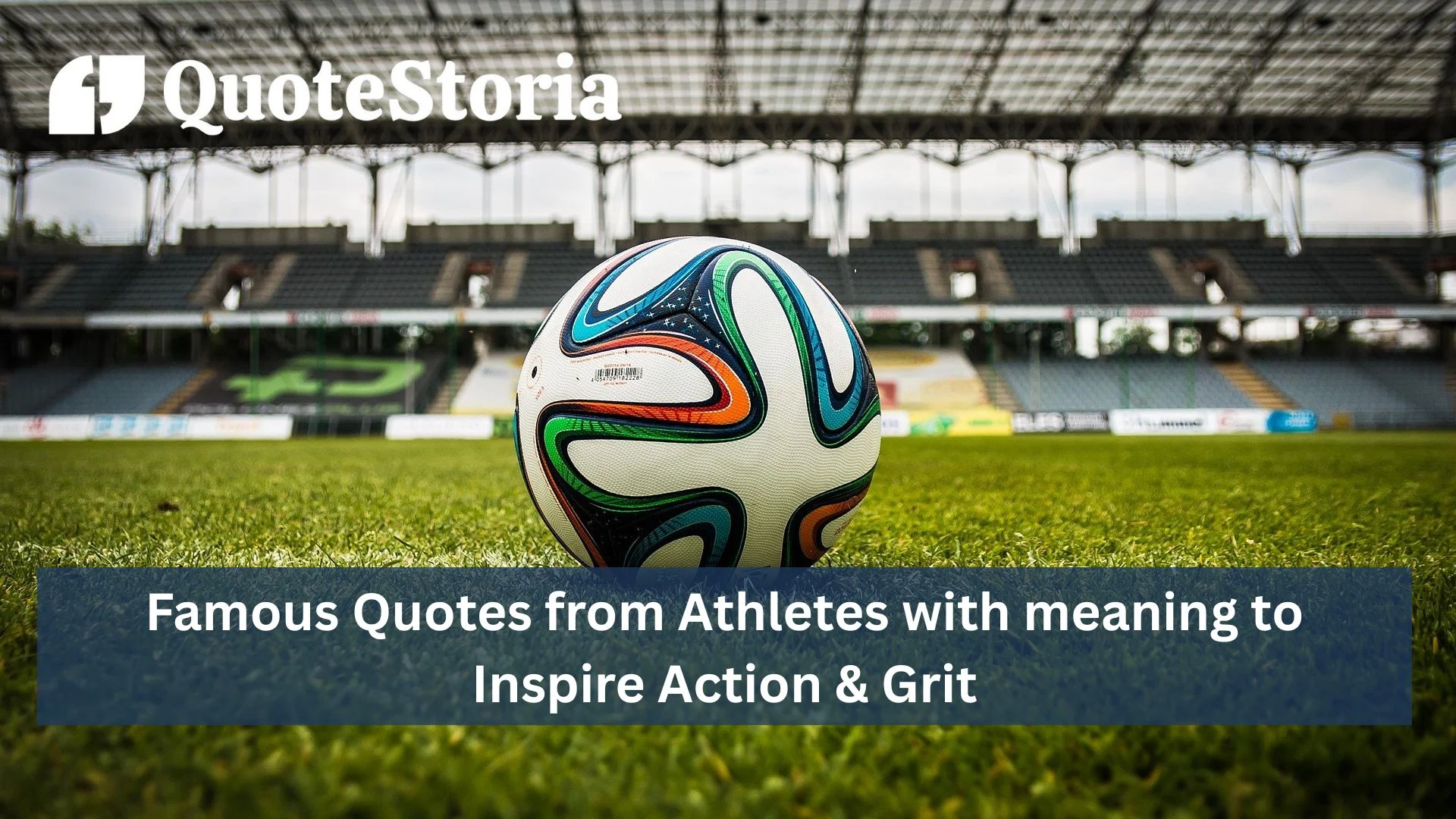 Close-up of a football on the center field of a stadium—symbolizing focus, discipline, and the power behind famous athlete quotes with meaning