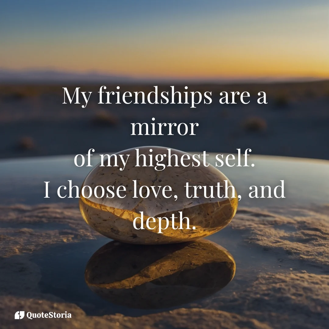 Affirmation image: Friendships are a mirror of my highest self.