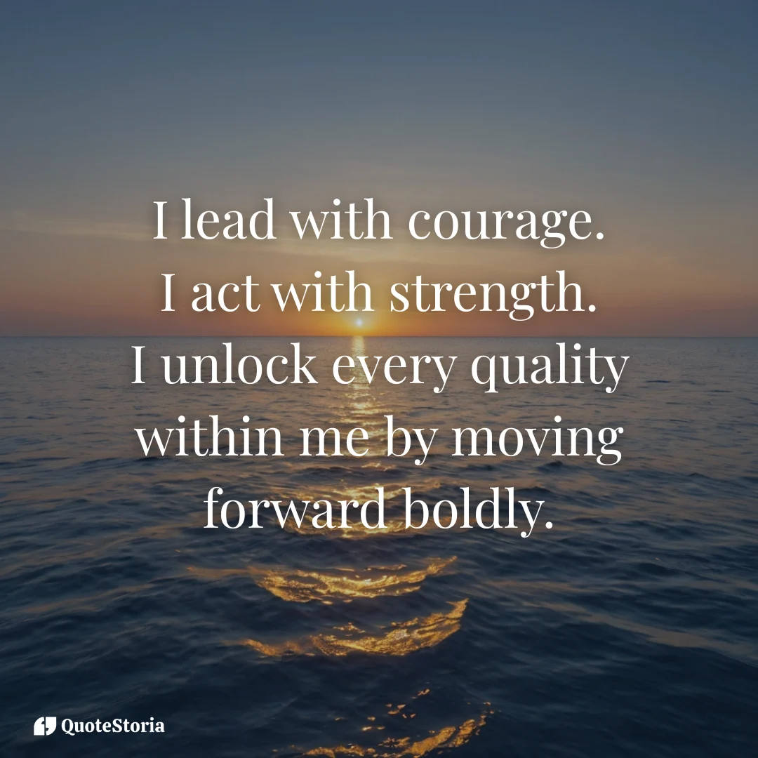"Sunrise over calm waters symbolizing courage and new beginnings."