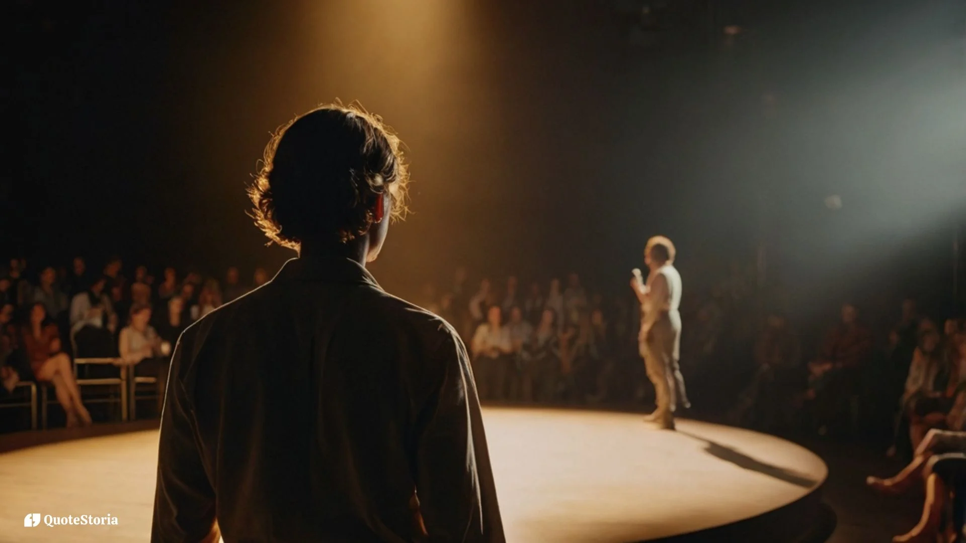 "Overcoming stage fear to find freedom, Aristotle courage story."
