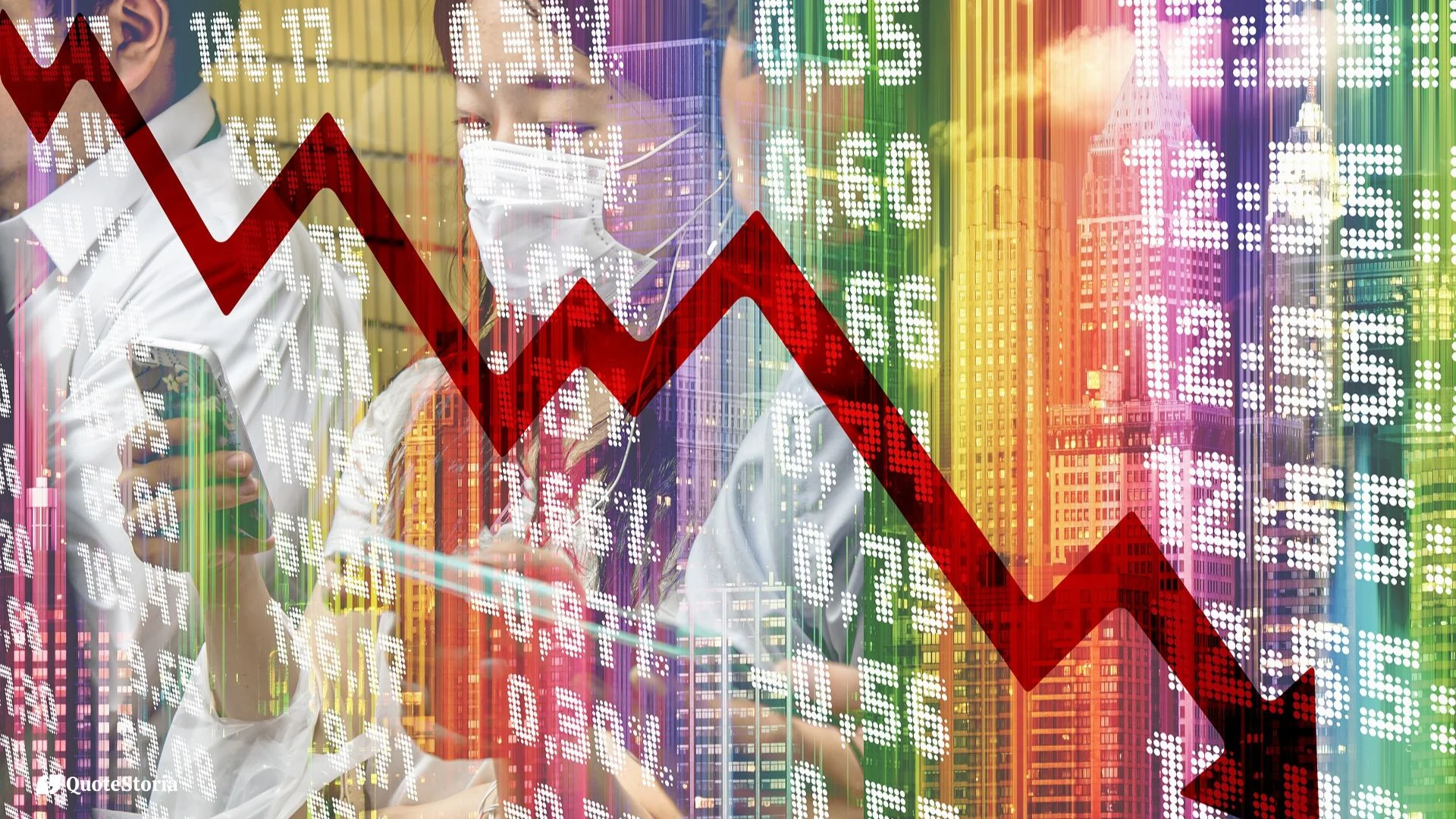 "Falling stock Market symbolizing poverty destabilizing society, inspired by Aristotle."