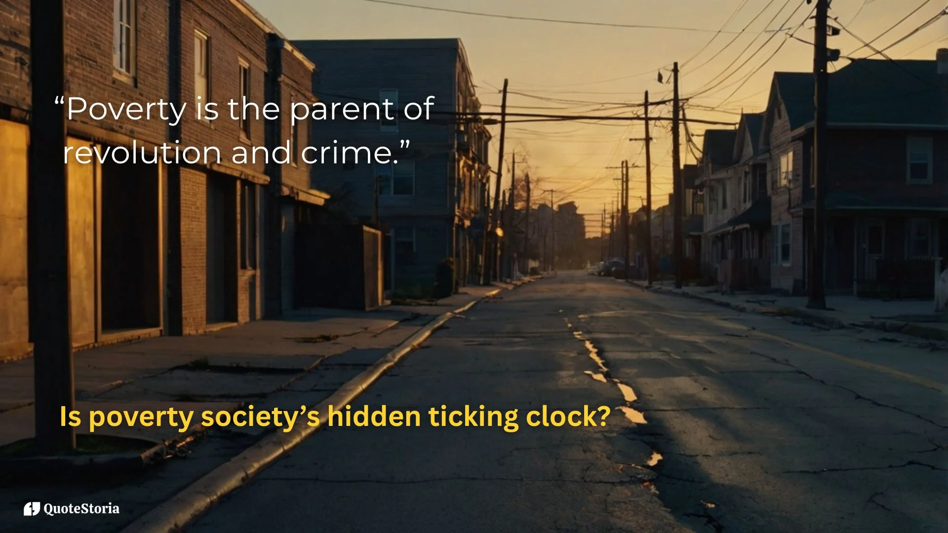 "Aristotle featured image quote: 'Poverty is the parent of revolution and crime.'"