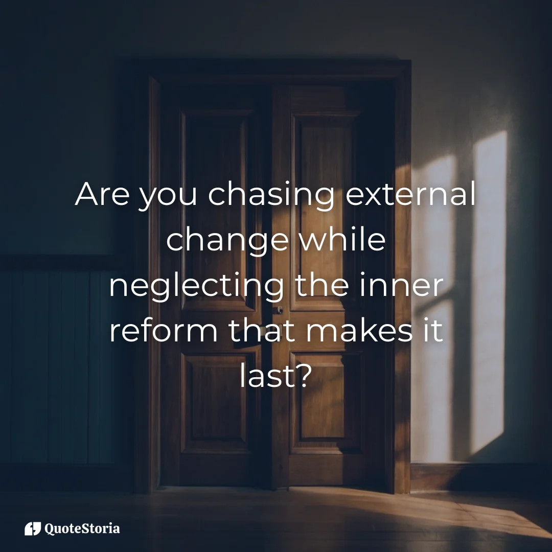 "Reflection image: open door symbolizing inner reform and self-examination."