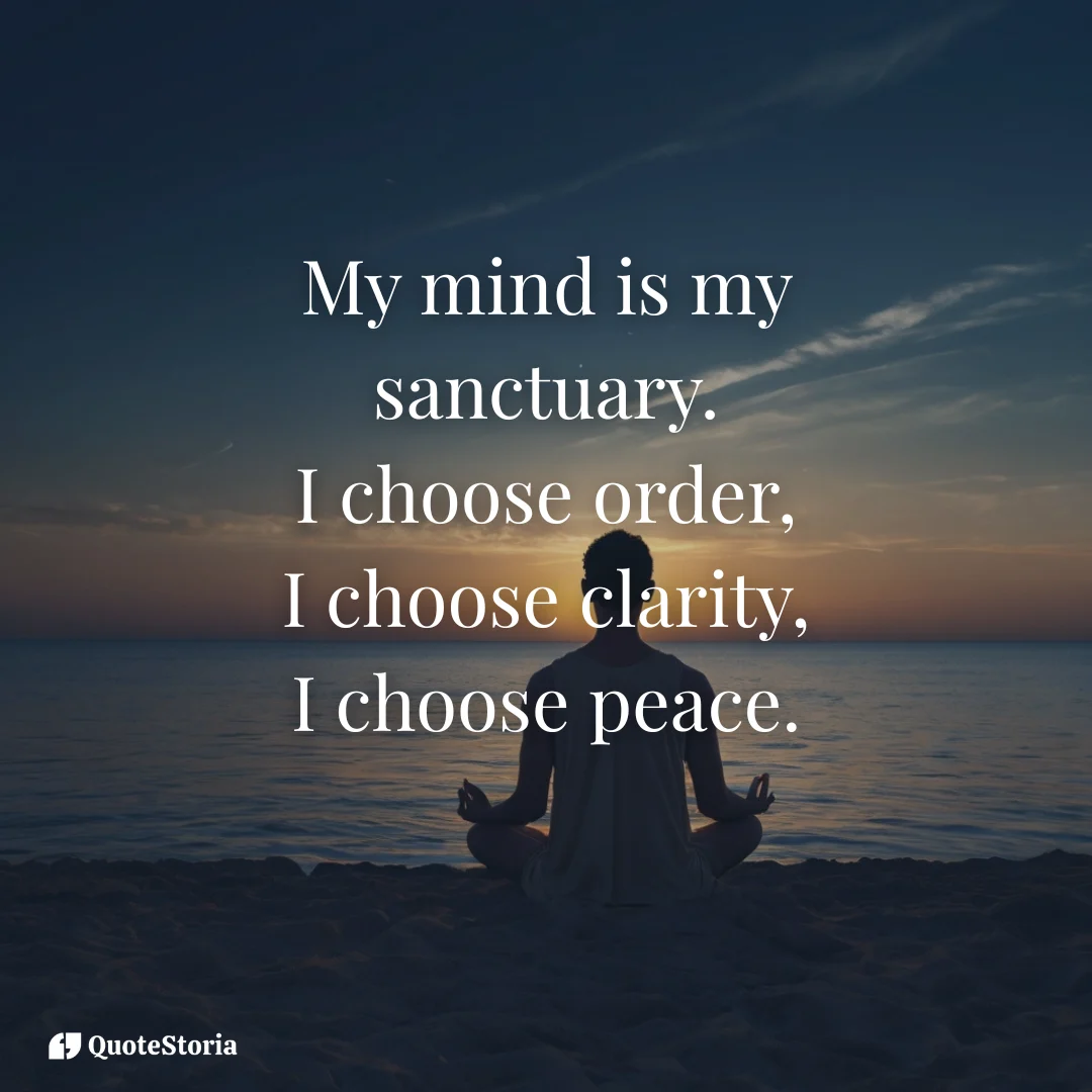 "Affirmation visual of the mind as a sanctuary for peace."