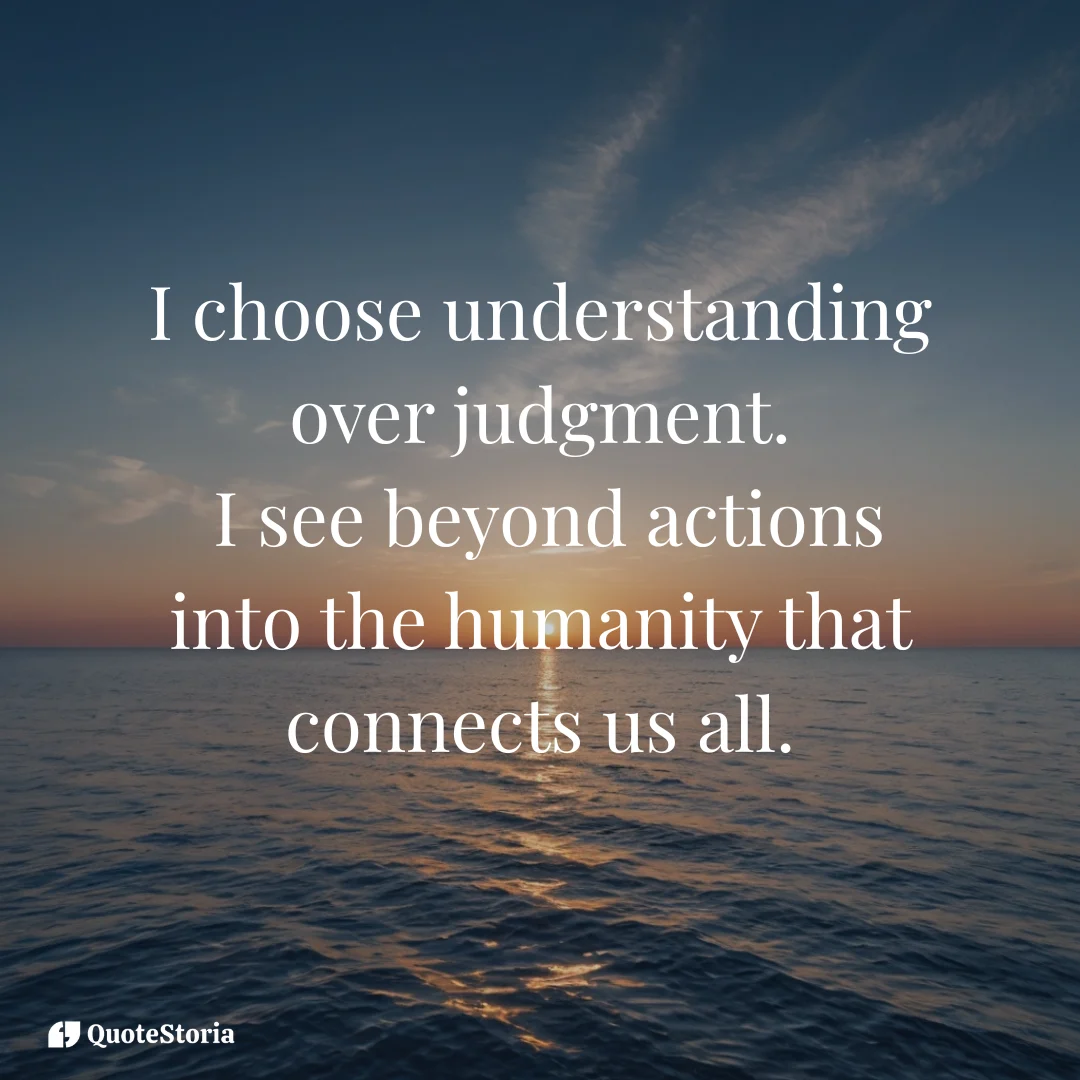 "Sunrise over calm sea, symbolizing choosing understanding over judgment."