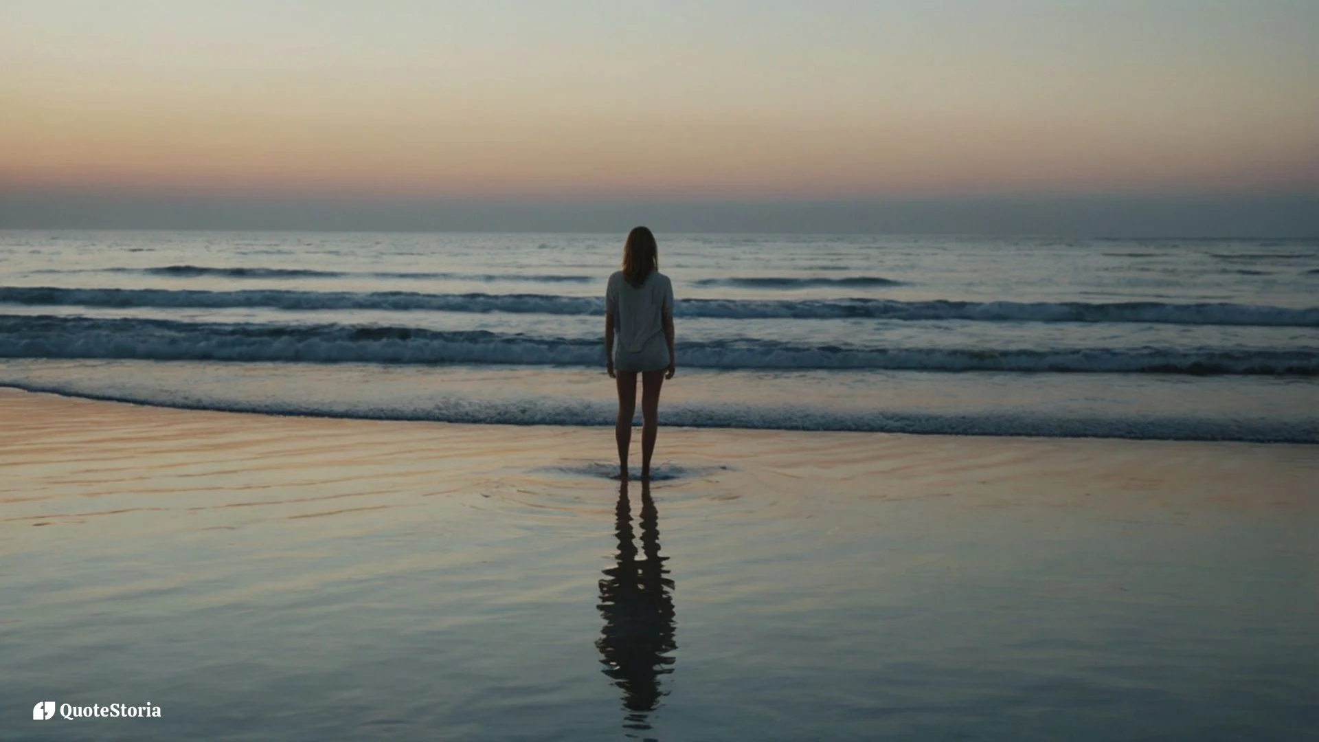 "Ocean reflection scene for Nietzsche quote on joy."