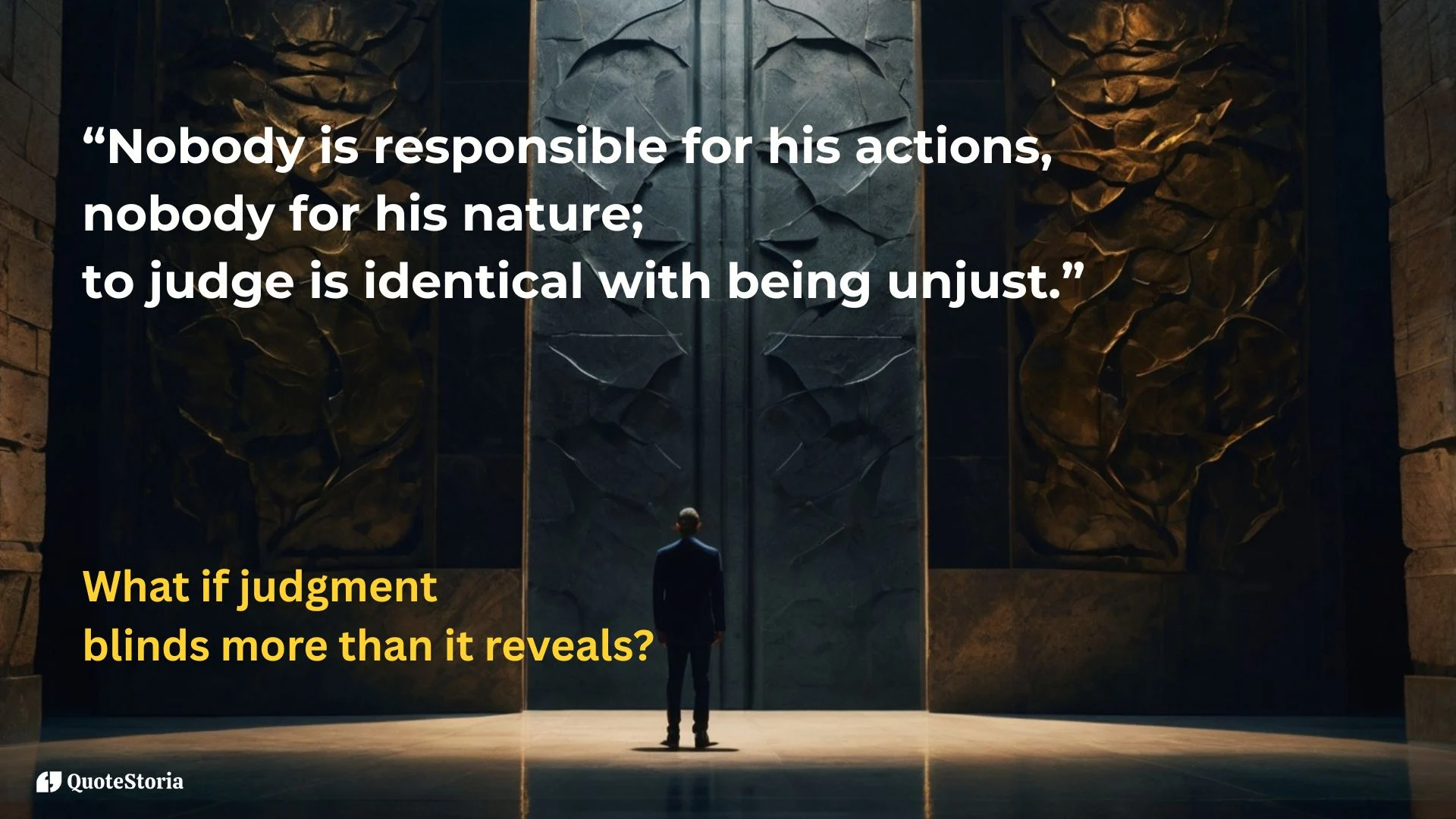 "Friedrich Nietzsche quote featured image: judgment and justice reimagined."