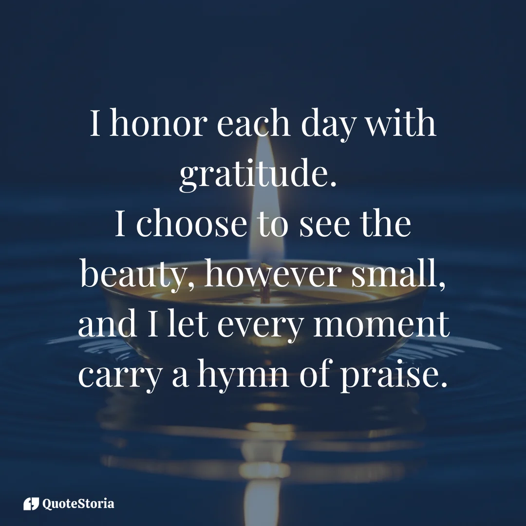 A glowing candle in water symbolizing daily gratitude affirmation" with affirmation message