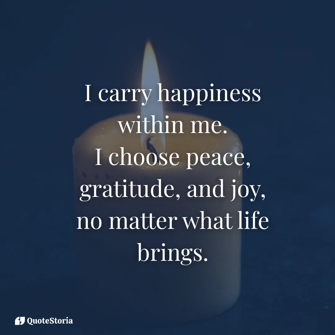 "Calm glowing candle flame symbolizing inner happiness and peace."
