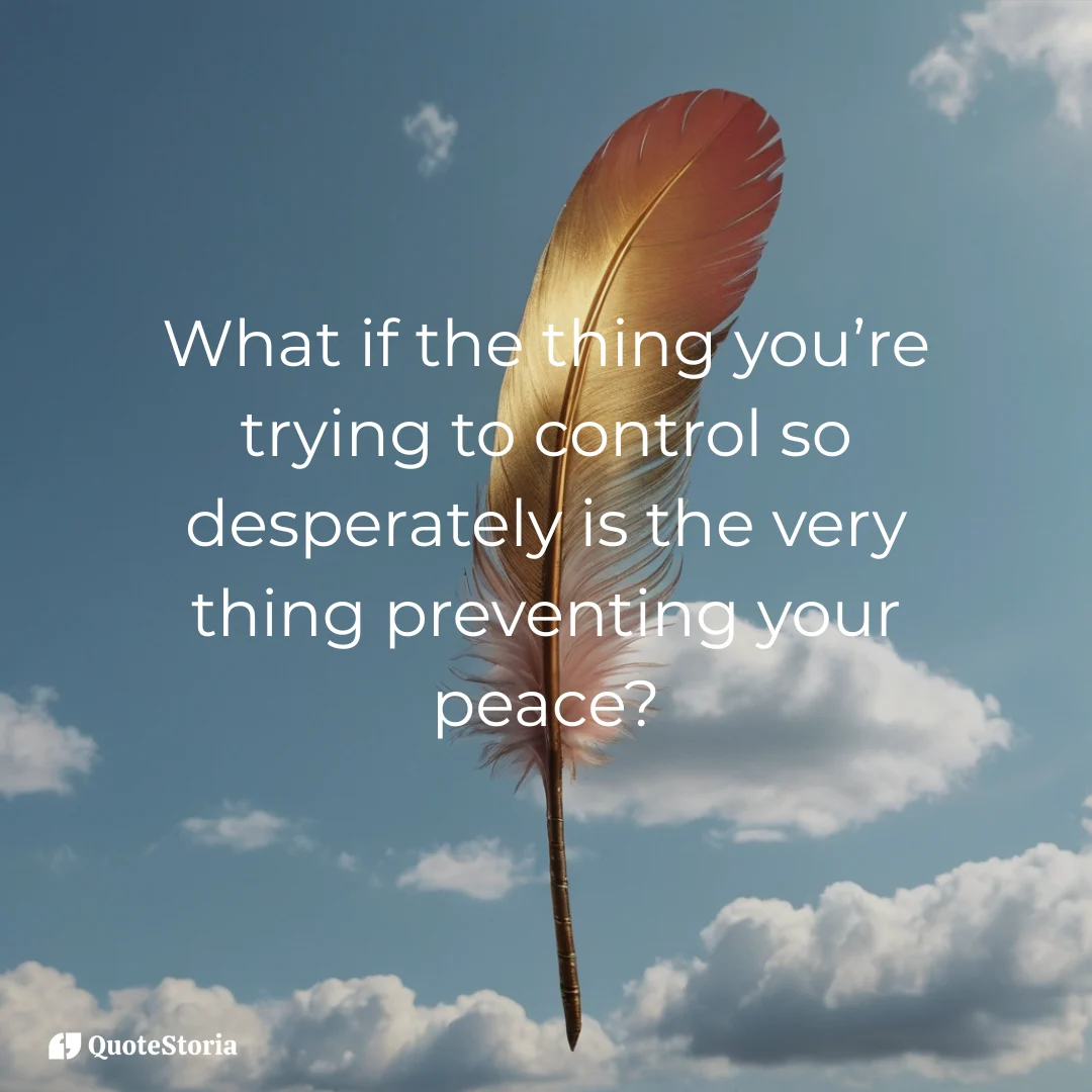 A single feather floating peacefully, symbolizing the act of releasing control and finding freedom.