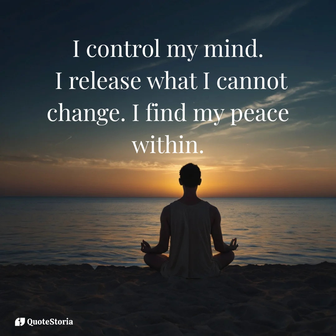 a peaceful sunset background with affirmation text for inner peace