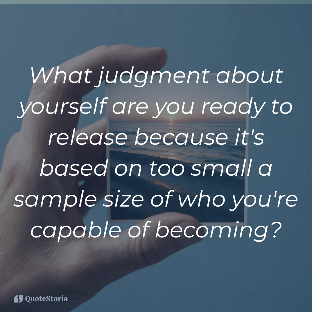 Reflection image about questioning self-judgments and human potential over time