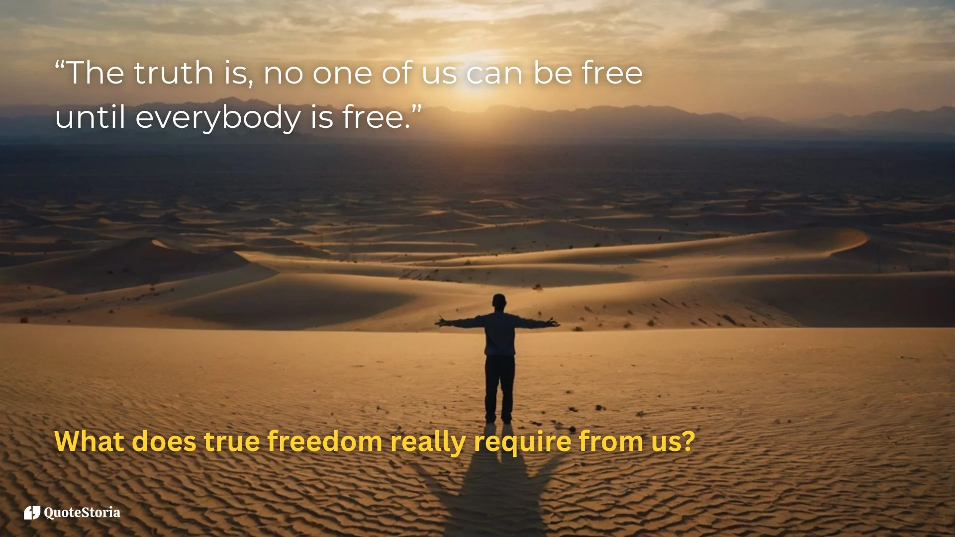 “Maya Angelou featured image quote: ‘No one is free until everybody is free.’”