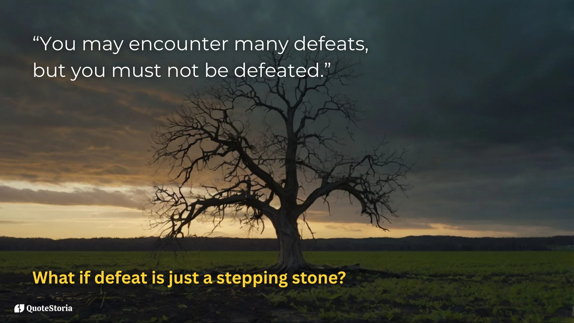 Maya Angelou featured image: "You may encounter many defeats, but you must not be defeated."