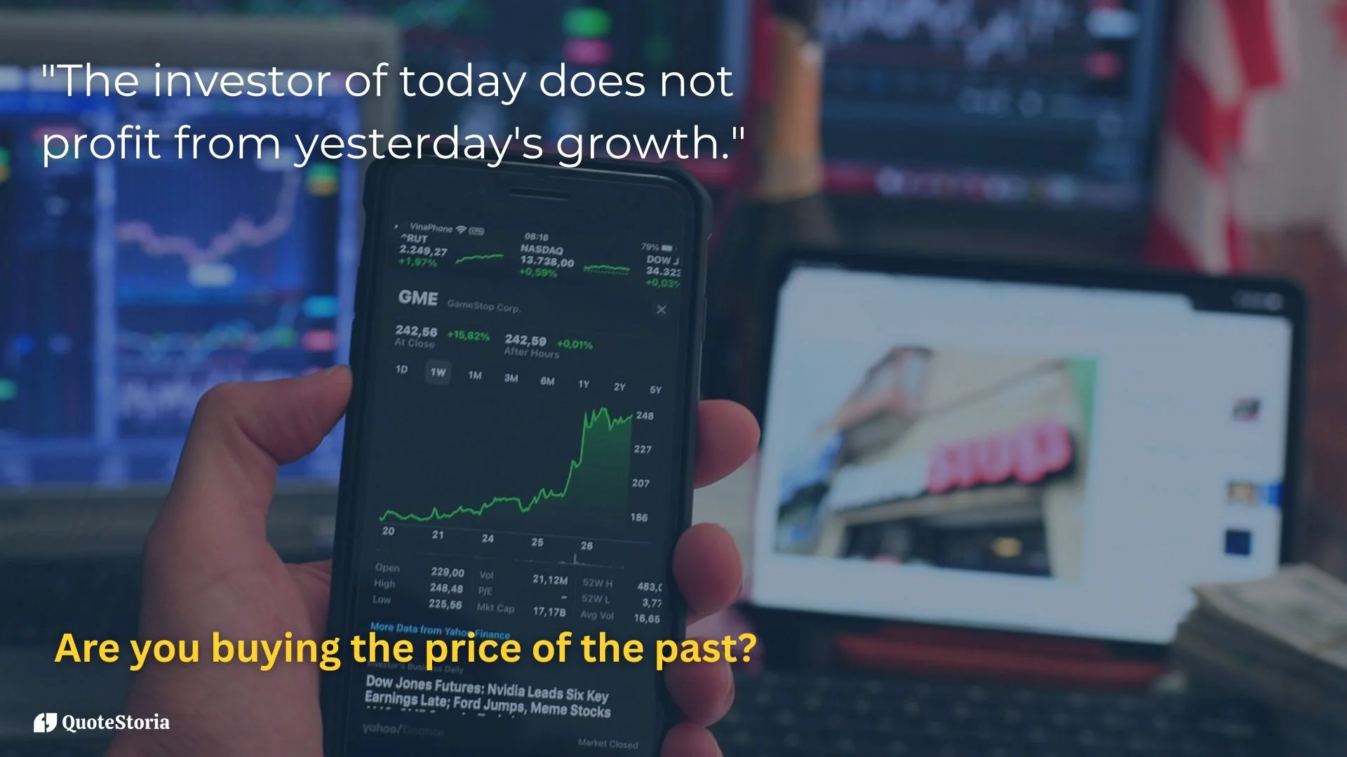 Warren Buffett featured image quote: "Investor of today does not profit from yesterday's growth."