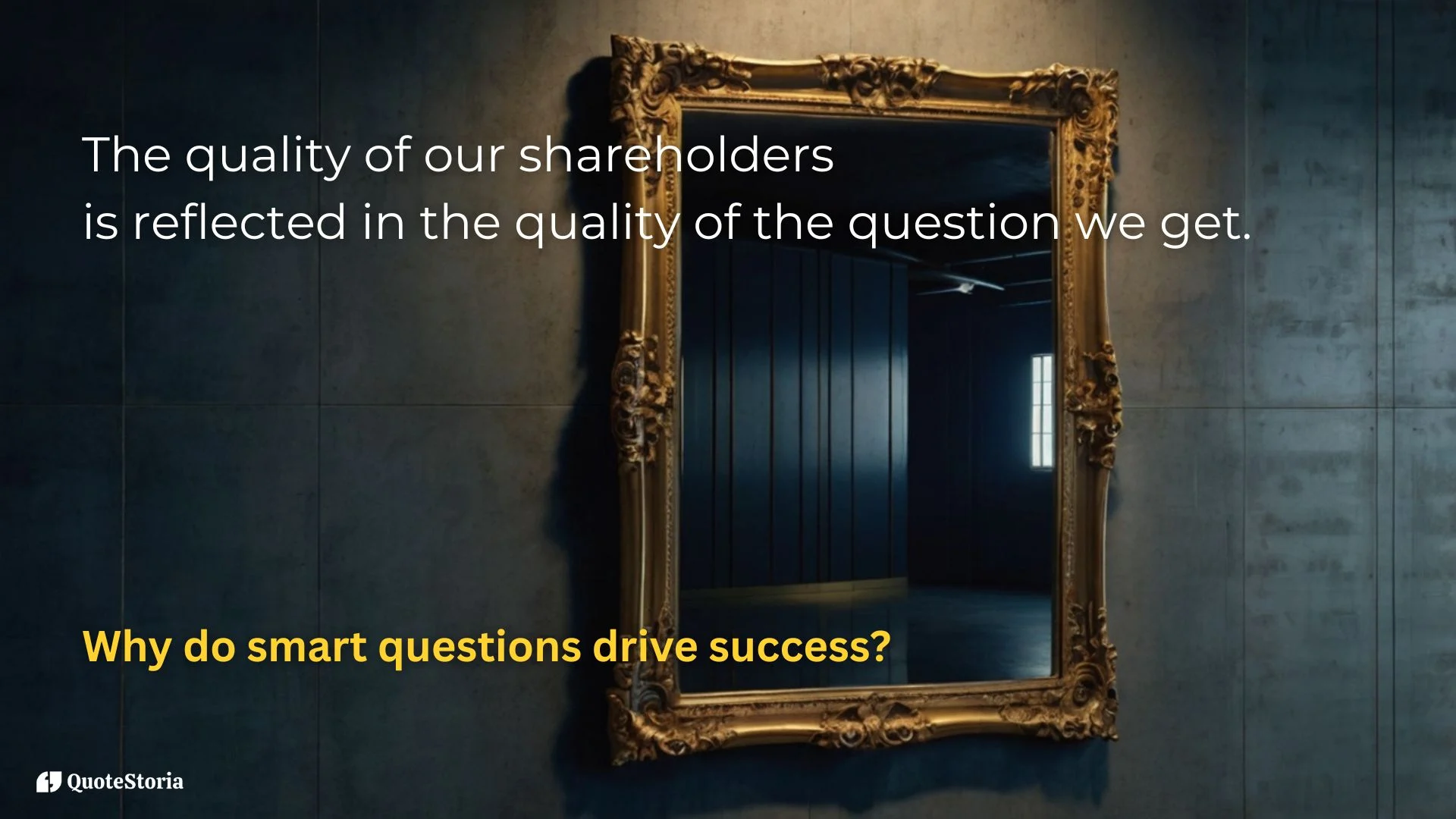 Warren Buffett quote featured image: The quality of stakeholders reflects the questions received.