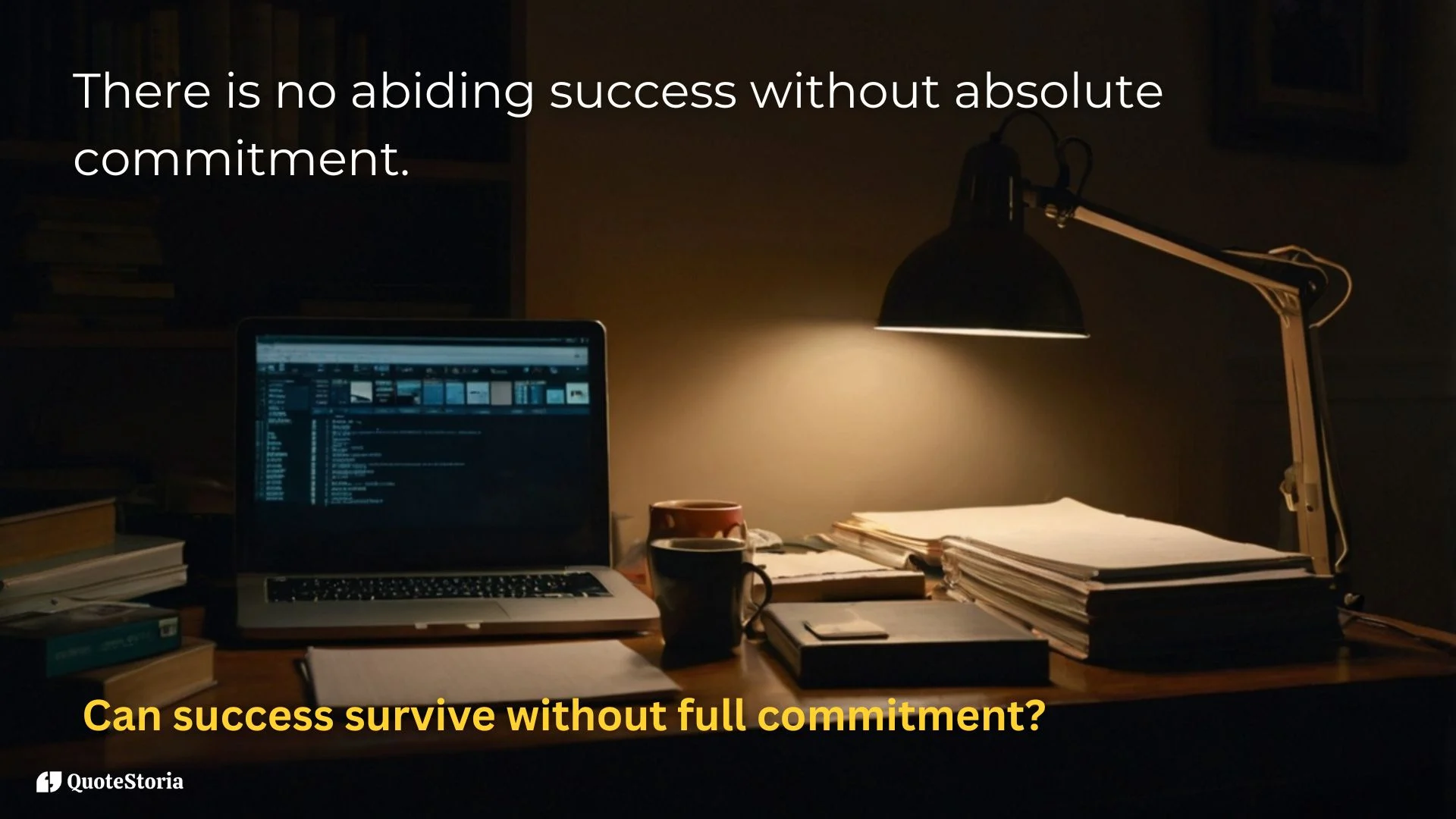 "Tony Robbins featured image quote: 'No success lasts without full commitment.'"