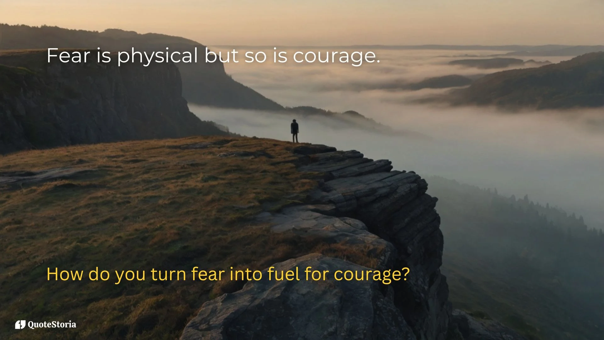 "Tony Robbins featured image quote: 'Fear is physical but so is courage.'"