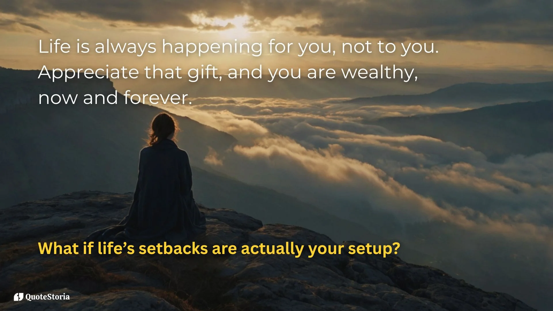 "Tony Robbins featured image quote: 'Life is always happening for you' meaning visual."