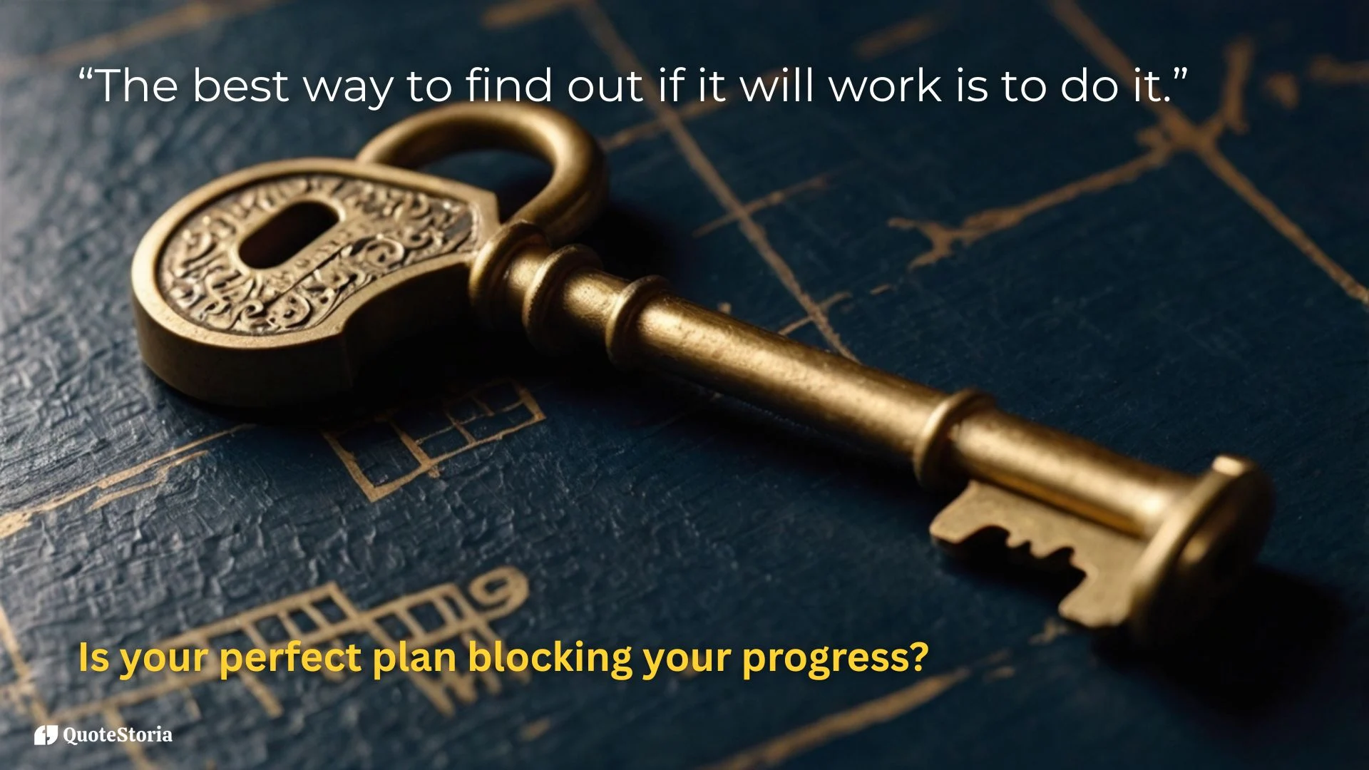 Simon Sinek featured image: Key and blueprint symbolizing action over planning.