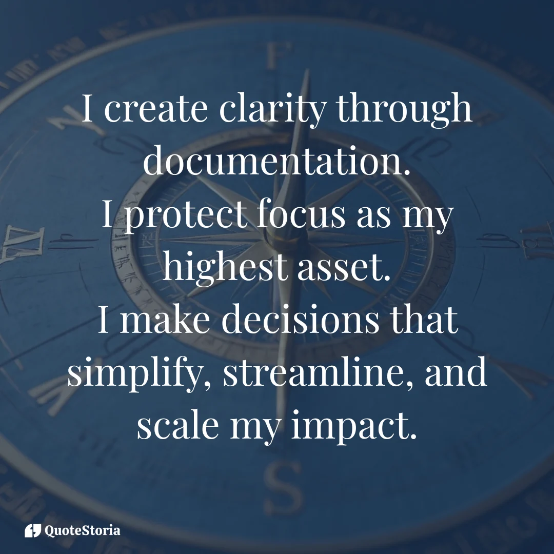 Affirmation: I protect focus as my highest asset and create clarity through action.