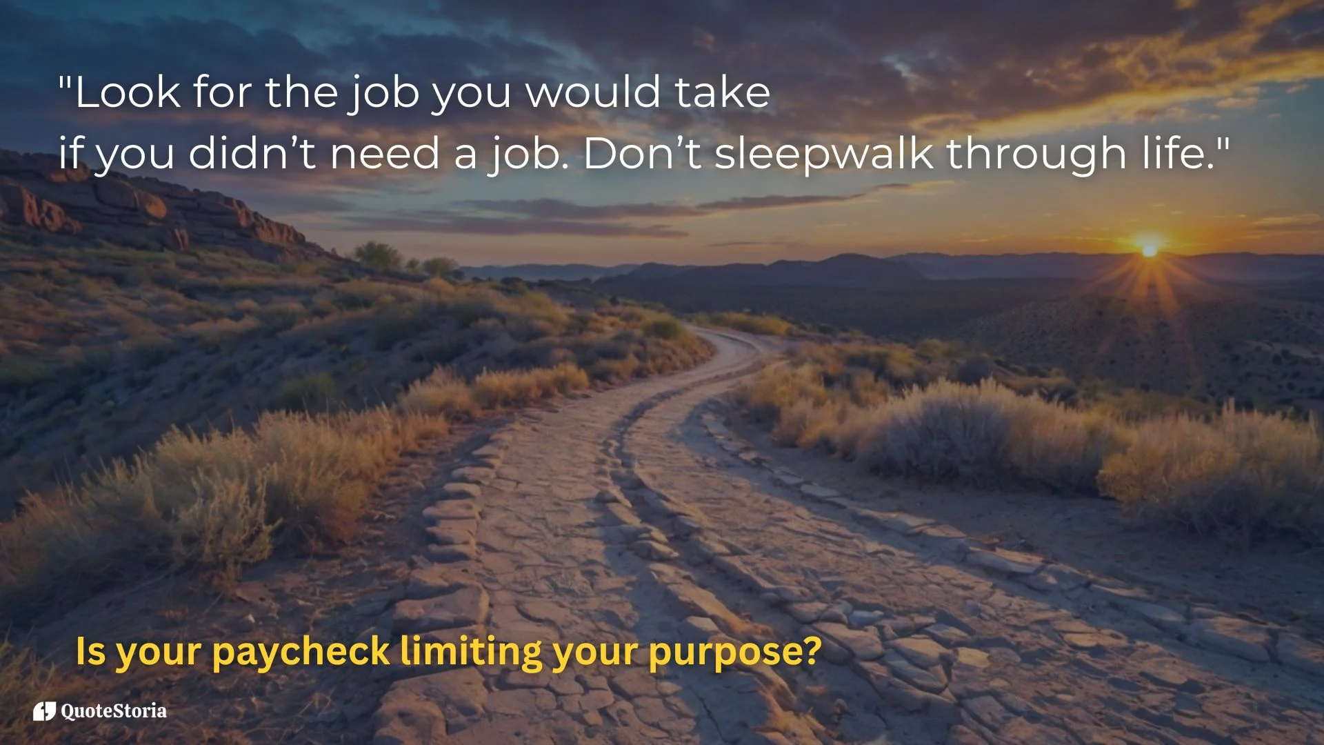 Warren Buffett featured image: Look for the job you would take for purpose.