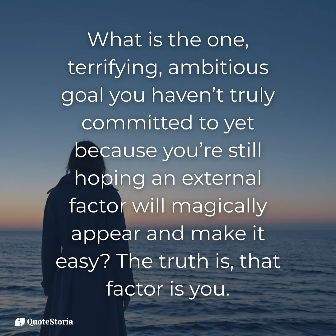 Reflection question on external factors holding back the commitment to an ambitious goal.