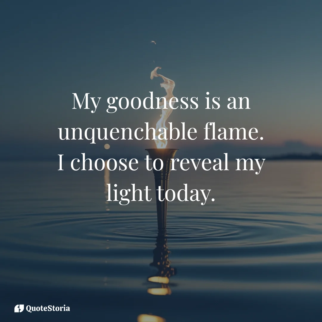 Affirmation image: unquenchable golden flame against a deep blue, symbolizing inner strength.