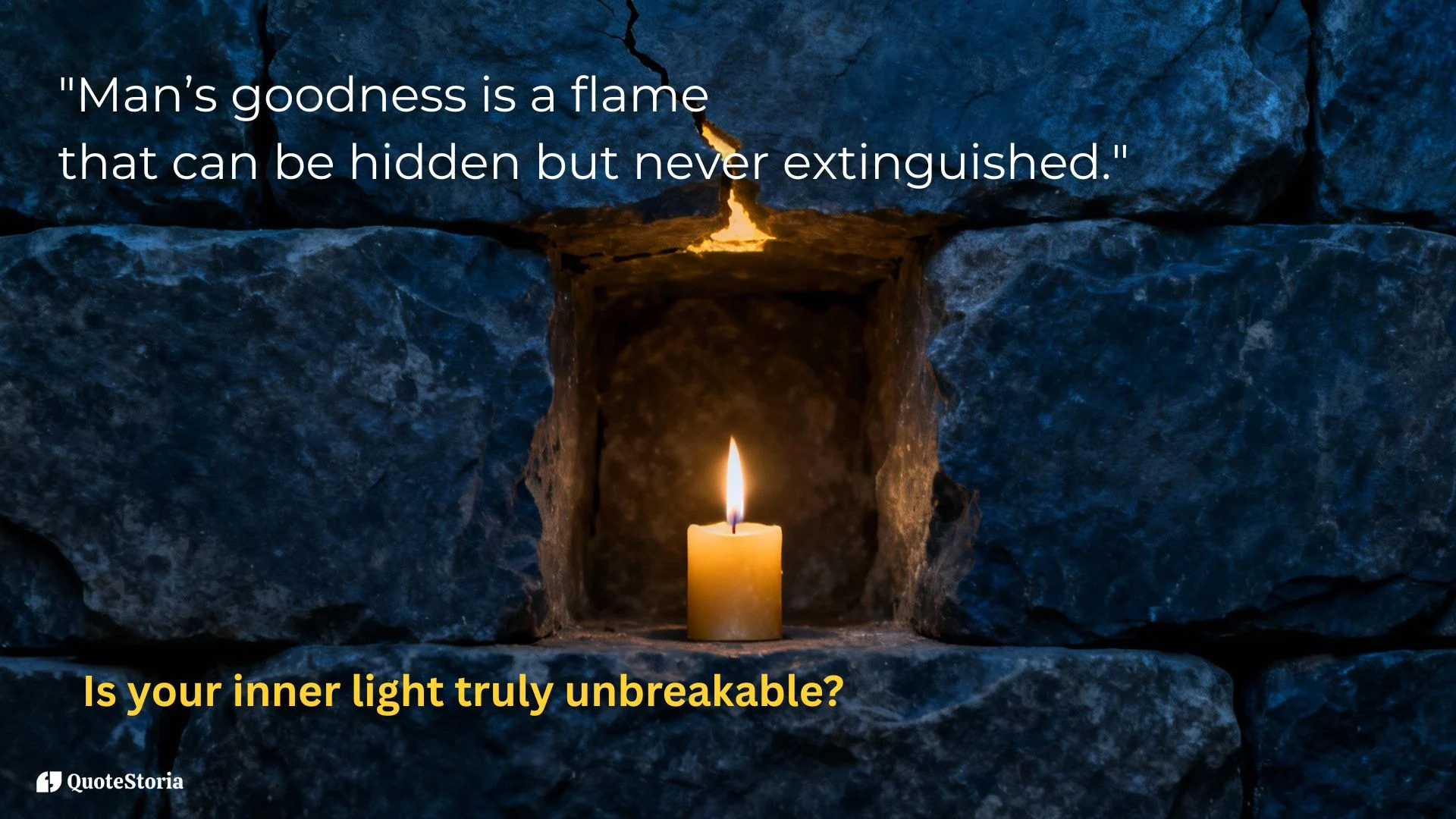 Nelson Mandela featured image quote: "Goodness is a flame, never extinguished."