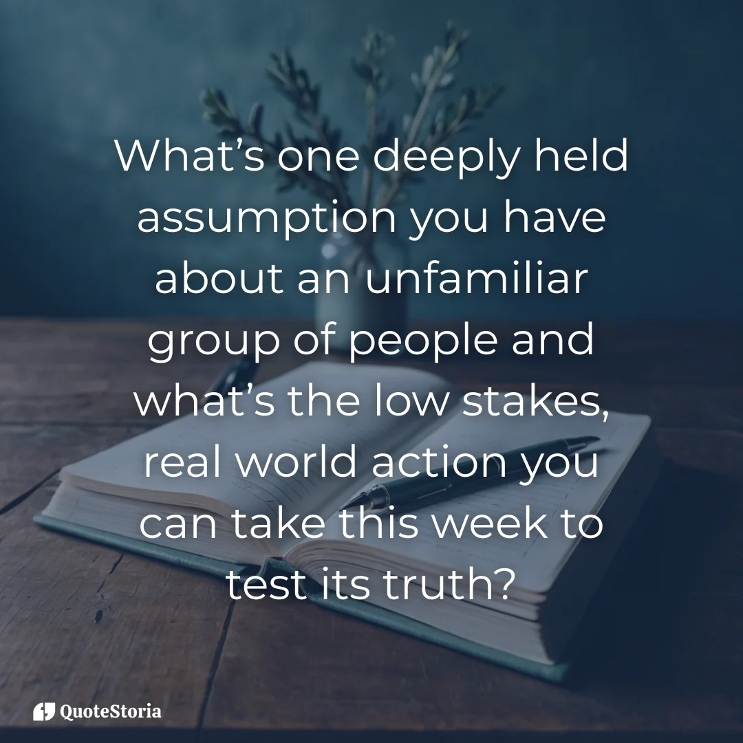 Open notebook for reflection on deeply held personal assumptions.