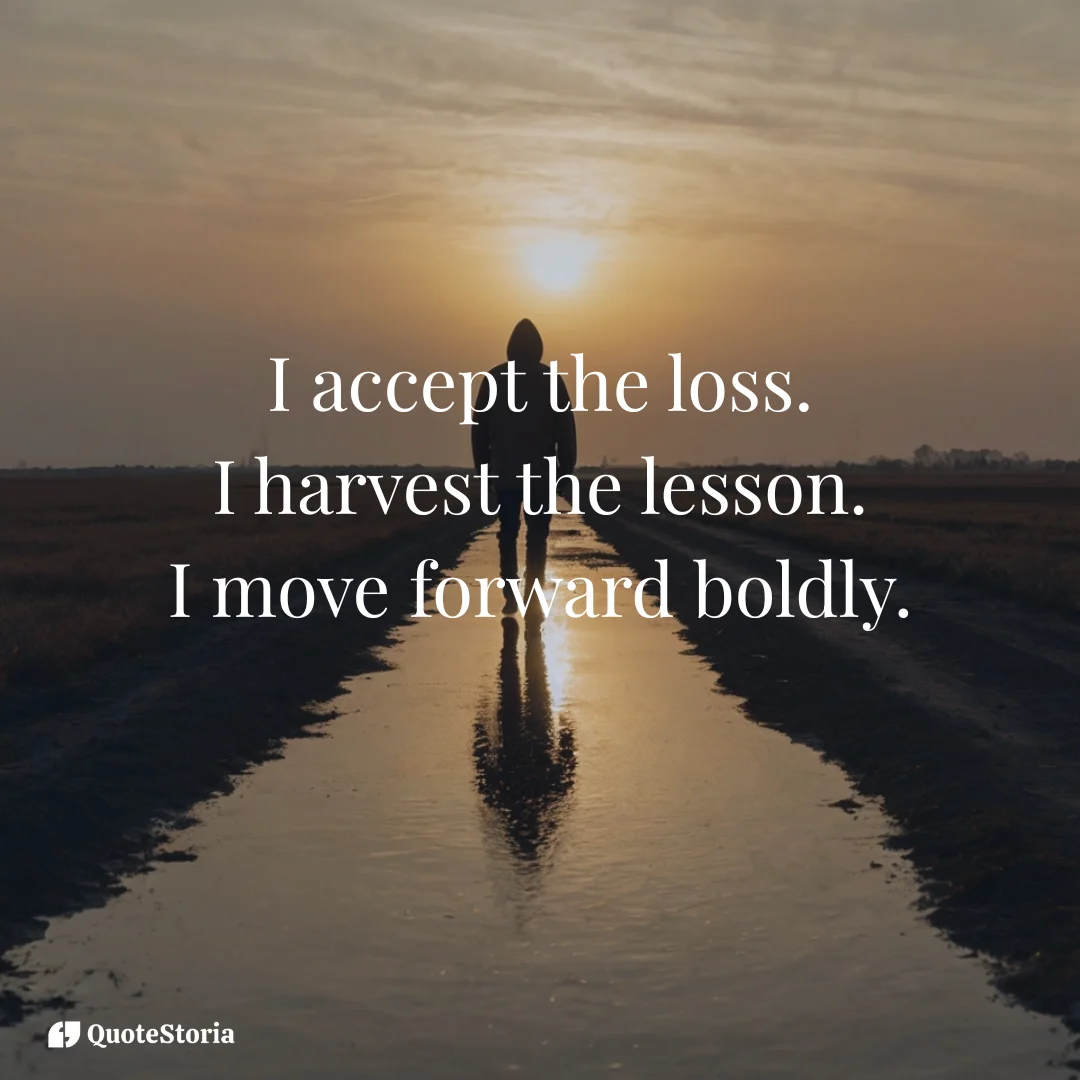 Visual affirmation: "I move forward boldly." A minimalist concept related to Denzel Washington's quote about acceptance.