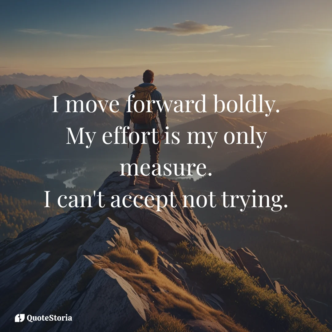 Affirmation visual of a person taking a bold step forward on a trail leading toward golden light.