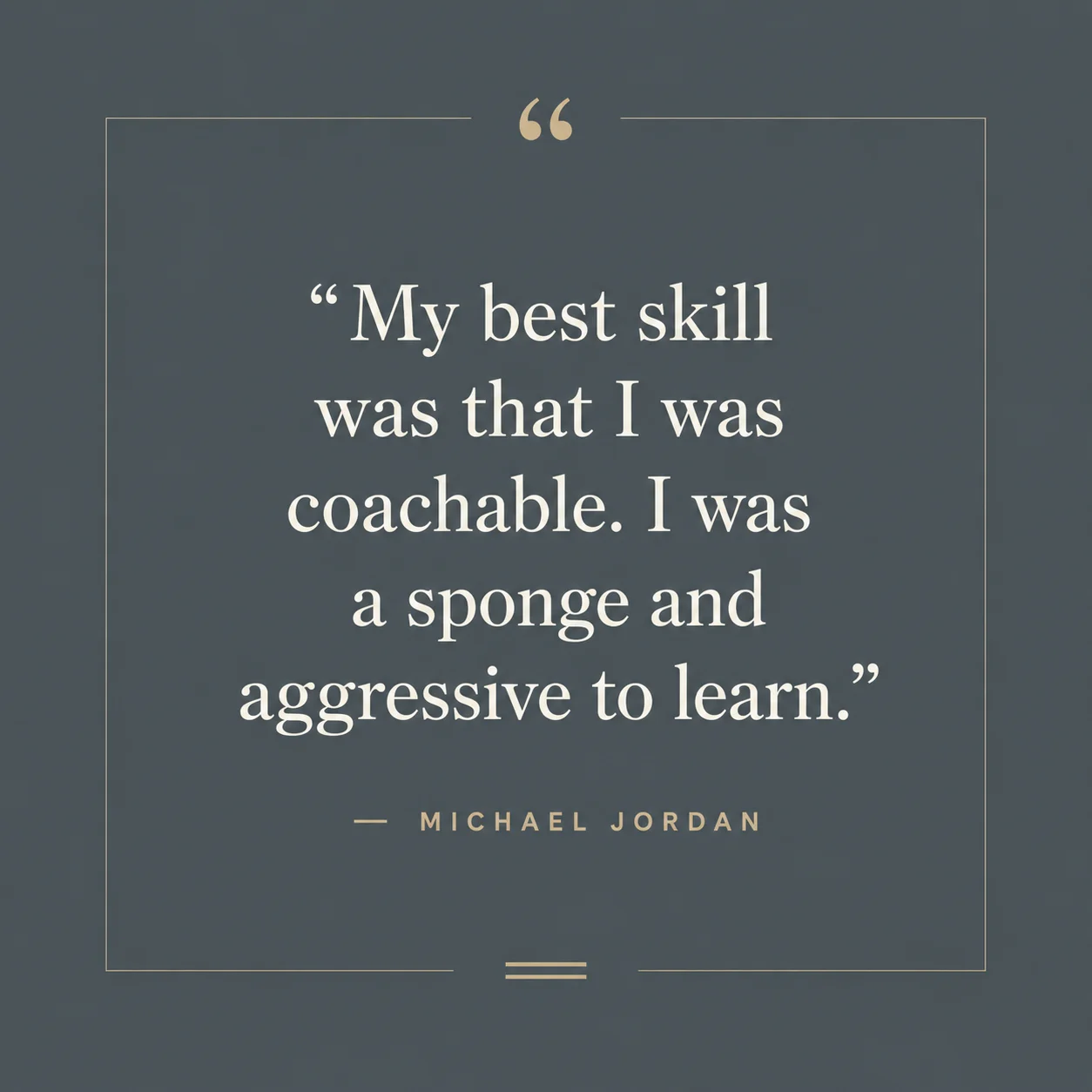 Quote card with centered text over a solid muted background