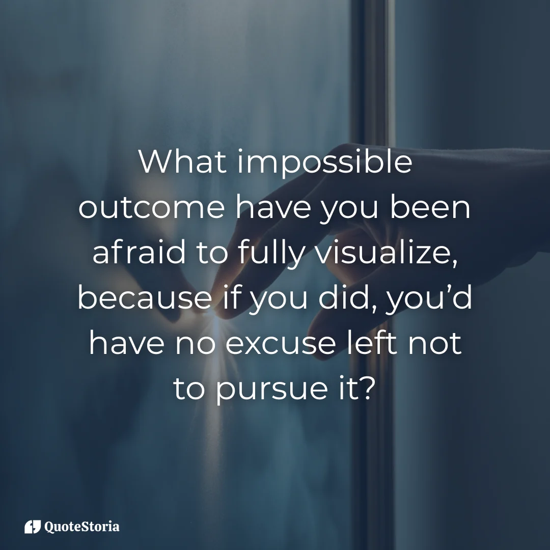 Hand reaching toward a reflection of an impossible, luminous future outcome.