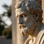 Featured image for inspirational quotes on achievement by Aristotle showing a classical study scene with marble bust and manuscript.