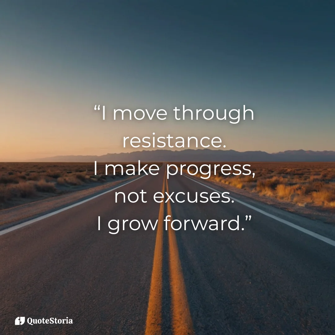 Inspiring affirmation card background showing an open road leading toward a bright horizon, symbolizing progress and forward growth.