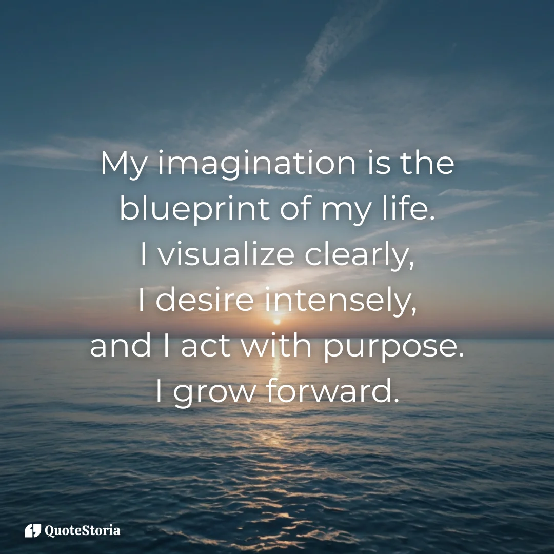 Affirmation card background featuring a soft horizon and blueprint lines symbolizing imagination and purposeful growth.