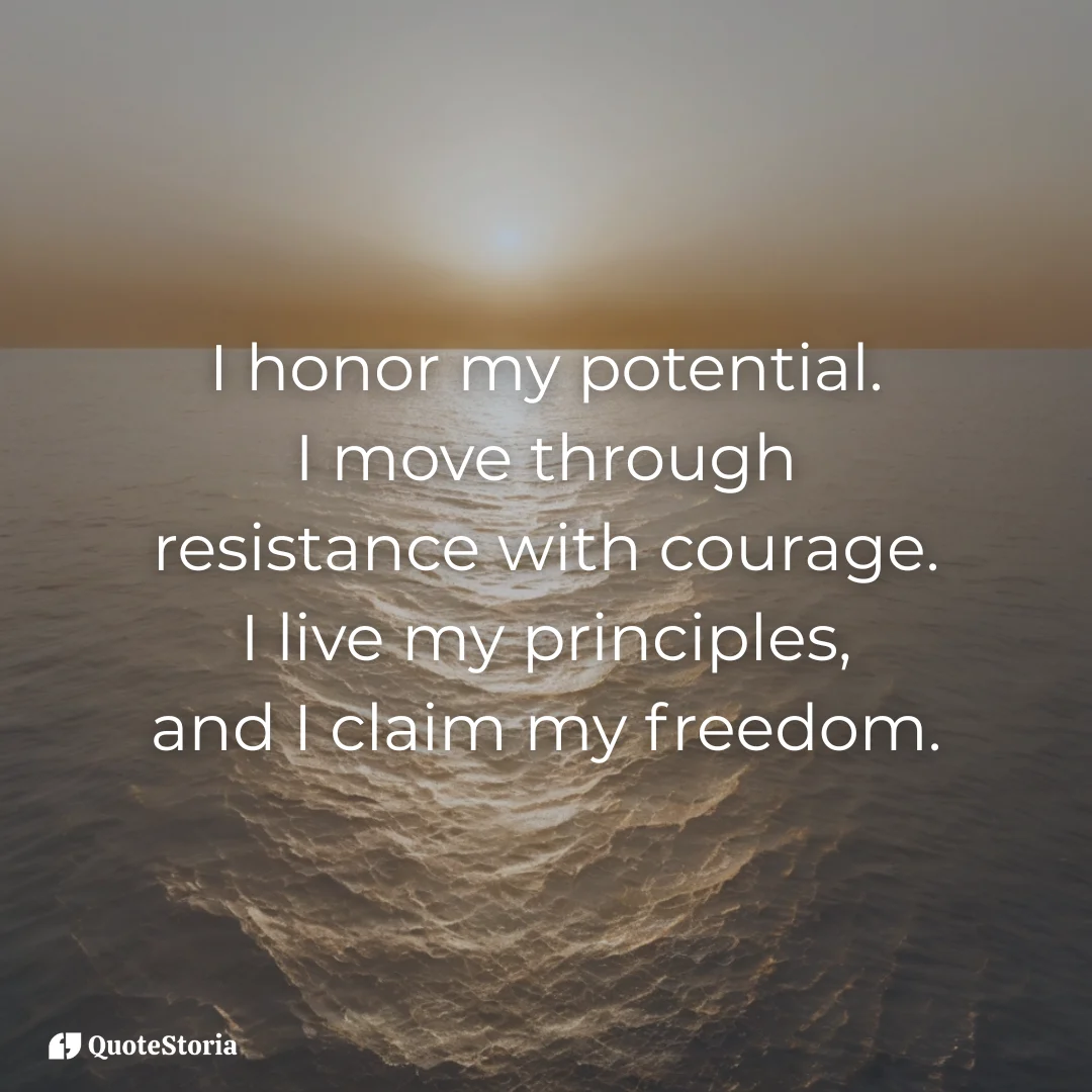 Affirmation card background with soft ivory and gold tones symbolizing courage, virtue, and inner freedom.