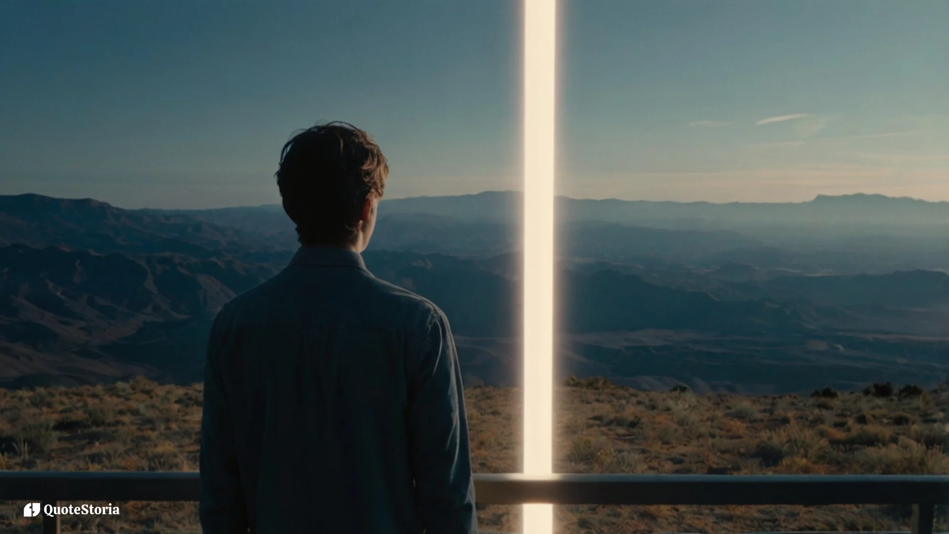 Featured image for quotes on the nature of reality and perception showing a person between two contrasting landscapes symbolizing choice and inner freedom.