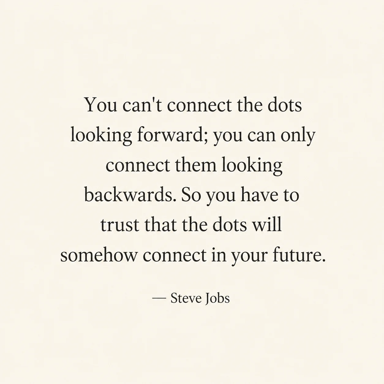 Quote card with centered serif text on cream background